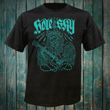Max Siebel "Hole in the Sky" Tee, teal on black w/STICKER