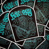 Max Siebel "Hole in the Sky" Tee, teal on black w/STICKER