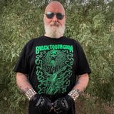 Max Siebel "Black Tooth Grin" tee, Dimebag green on black w/STICKER